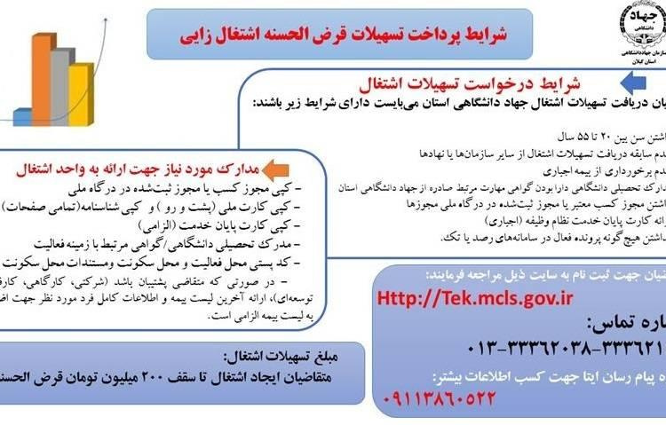 پرداخت تسهیلات قرض الحسنه اشتغال زایی در جهاد دانشگاهی استان گیلان